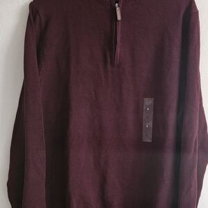 Club Room Men's Maroon Zip-Up Sweater
